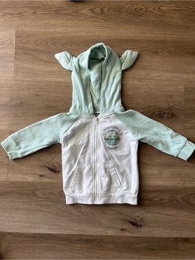 Star Wars Mint & White Baby Yoda Hoodie with Ears